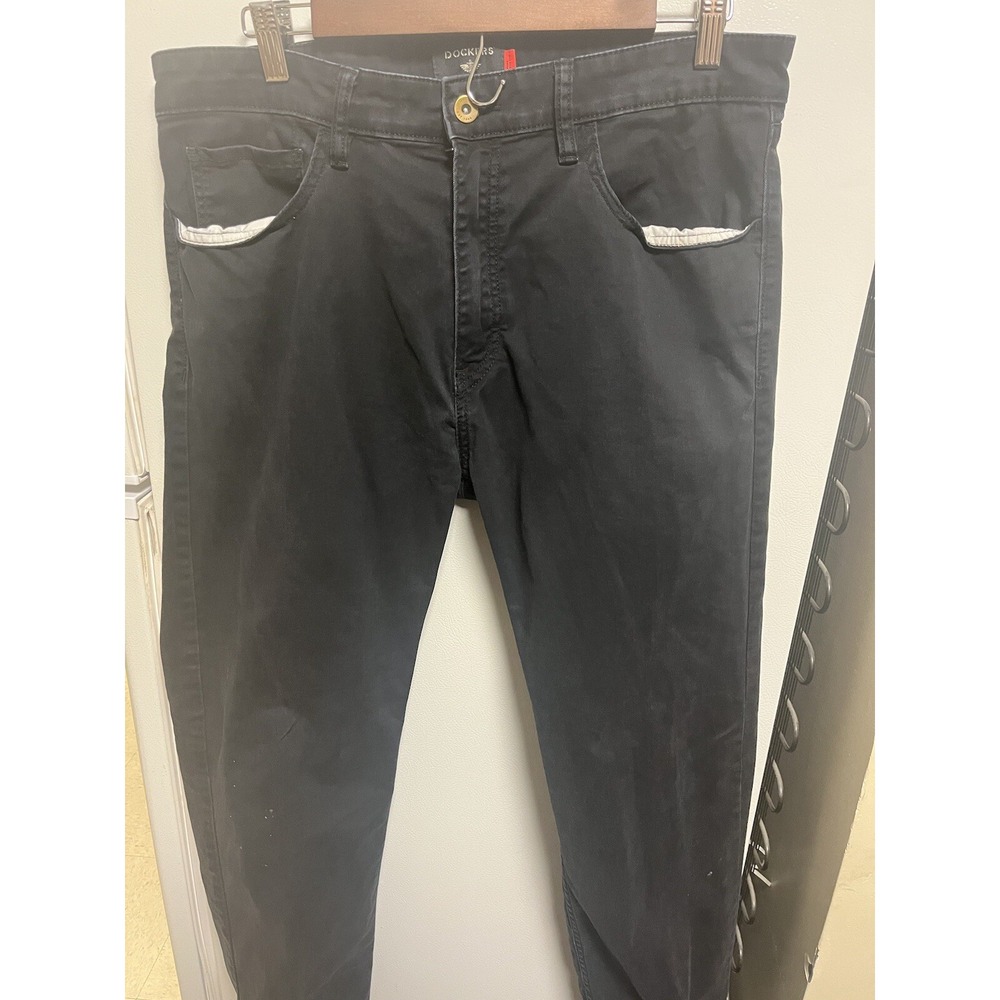Dockers Men's Straight Fit‎ Black Jeans 33W X 27L Cotton Polyester Blend Comfort
